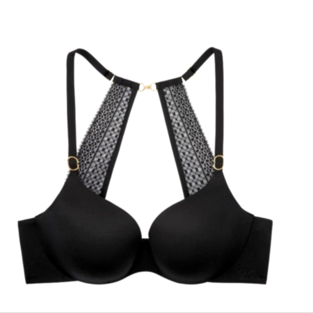Incredible by Victoria’s Secret Lightly-Lined Racerback Demi Bra  38DDD Black